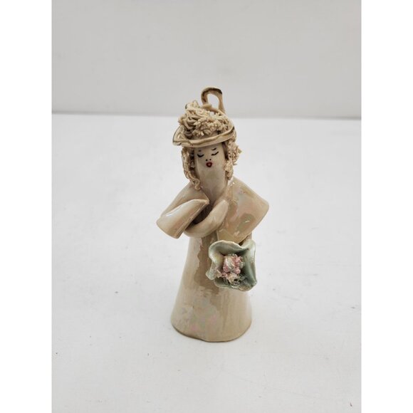 Mid Century Italian Flower Lady Figurine, Seated Lady , Hand Made and Painted - - Picture 2 of 10